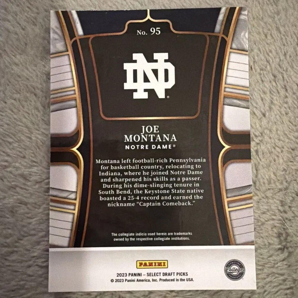 2023 Panini Select Draft Picks - Concourse Joe Montana #95 Blue